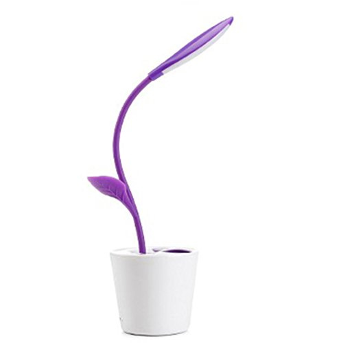 Preisvergleich Produktbild Upxiang Stifthalter LED Nachtlicht Stifthalter Für Kinder, Leselampe mit Stifthalter, Nachttischlampe für Bett Schlafzimmer Kann Willkürliches Biegen 360 ° sein (Lila)