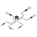 【Vintage Stil & Schöner Auftritt】 Diese Innen Deckenleuchte mit 6 Flammig, die Kombination aus Retro und Fashion Style, toller Beleuchtung und Dekoration machen die Decke auffälliger und hinterlassen einen tollen Eindruck bei Ihren Kunden, Ihren Freunden und Ihren Familien