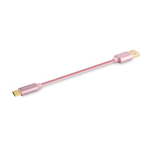 USB Typ C Kabel, cablecreation kurz 0,5 FT geflochten Typ C (usb-c) zu Standard USB A Kabel für Nexus 6P, OnePlus, Nexus 5 x, The New MacBook 30,5 cm, Lumia 950/950 X L & mehr, 15 cm rose gold - 4
