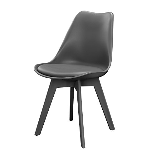 [en.casa] 2 x Esszimmerstuhl (grau) für Esszimmer / Wohnzimmer / Küche - Set - 