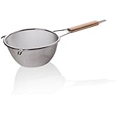 Deconox Ahşap Saplı Paslanmaz &Ccedil;elik S&uuml;zge&ccedil;, K&uuml;&ccedil;&uuml;k Boy Metal S&uuml;zge&ccedil; 18 * 8.5 Cm - Ahşap Saplı Paslanmaz &Ccedil;elik S&uuml;zge&ccedil; - K&uuml;&ccedil;&uuml;k B