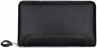 A wallet Business Men'S Handbag Large Capacity Double Zipper Long Wallet Fashion Casual Men'S Bag,Black