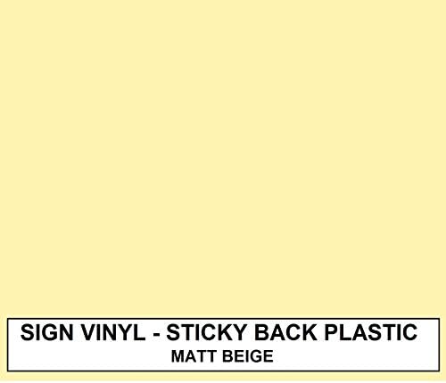 5 Metre x 300MM Roll of MATT BEIGE Sticky Back Plastic Self Adhesive Vinyl Sign Making Quality. This product is available in 33 colours GLOSS or MATT finish
