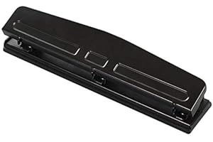 OUKEYI Reduced Effort Three-Hole Punch,，Desktop Hole Punch, Hole Puncher, 12 Sheet Punch Capacity, black