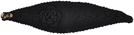 Gardinesca Lady Adjustable Hand Knit Headwrap with Knitted Boho Chic Flower