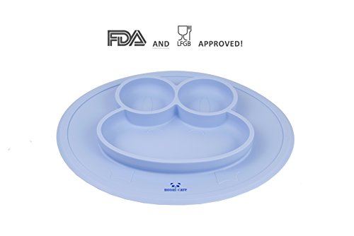 Nooni Care Baby Teller Schüssel Tischset mit Untergliederungen Rutschfest Haftbar, Klein Kinder Platzmatte aus Silikon, Perfekte für Baby Entwöhnung, Einfach Abwaschbar, Auch Für Unterwegs - 6