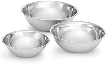 Artisan 3-Piece Nesting Stainless Steel Mixing Bowl Set with 3, 5, and 8-Quart Capacities