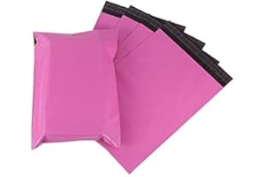 9CUBE Strong Pink Mailing Postal Bags, 20cmx32cm Mailers, Poly Plastic Postal Self Seal Postage Packaging Posting Shipping Post Parcels Package Mail Envelopes, Storage Packing Waterproof Tear-Proof (100)