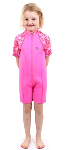 Patterned Lycra Arm Baby Toddler Wetsuit (XS, Pink)