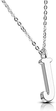 Bungsa® Women's Necklace Letter A-Z in Silver or Rose Gold - Alphabet Necklace with Pendant - Stainless Steel - Necklace for Women, Children & Men - A B C D E F G H I J K L M N O P R S T U V W Z