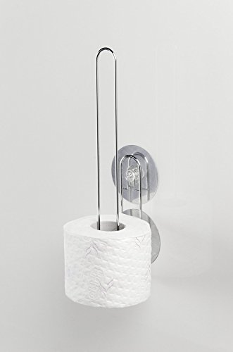 WENKO 22209100 Static-Loc Wand-Ersatzrollenhalter Osimo – Befestigen ohne bohren, Stahl, 8 x 33 x 11 cm, Chrom - 6
