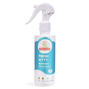 Mama Meow 200 ml Fresh Kitty Waterless Dry Shampoo for Cat Quick Cleansing Solution No-Rinse Formulation for Soft & Smooth Fur