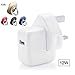 Price comparison product image 12W USB Power Adapter Plug Universal Smartphone Charger Rapid 2.4A Output for iPad,iPad Mini,iPod,iPhone, and Watch 1PCS (White)
