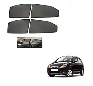 Kozdiko Premium Custom Fit Car Sun Shades Fix Curtains Non Magnetic Mesh Compatible for Chevrolet Spark
