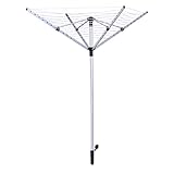 Séchoir parapluie étendoir pliable grande surface étendage Ø 1,25 x 1,90 m douille fixation incluse alu. noir