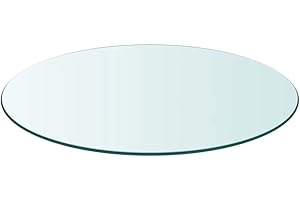 Annlera Tischplatte aus Gehärtetem Glas Runder Desktop Glasplatte Schutzplatte Ersatztischplatte für Esstische Couchtische oder Gartentische Leicht zu Reinigen Transparent 50x0,8 cm