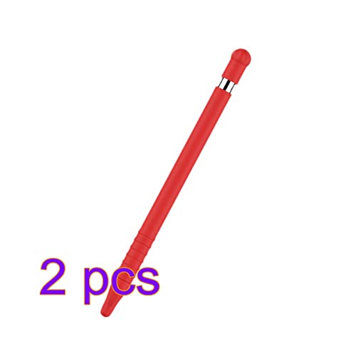 Preisvergleich Produktbild Hemobllo 2pcs Stylus Touchscreen Stiftabdeckung Silikon Touchscreen Stifthalter Schutzhülle für Apple Pencil (Rot)