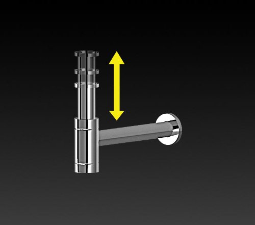 Siphon / Design Siphon / Flaschen Siphon / Geruchsverschluss / Abflussrohr / Ausziehbar / Waschtisch Siphon