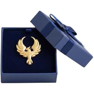 FEATHER Unisex Silver-Tone Phoenix Bird Brooch Pin | Stylish Metal Lapel Pin for Men & Women | Coat, Kurta, Saree, Blazer & Scarf Accessory