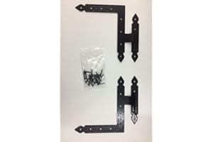 TECNOSTAMP Cerniera a squadro zanca a filo mano sinistra finitura nero ideale da montare su persiane e sportelloni in legno massello con cardine di ancoraggio diametro mm.10.