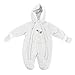 Boys/Girls White Hooded UP & AWAY DESIGN Snowsuit Inc Detachable Mittens Newborn