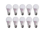  VIP - Juego de 10 bombillas LED con forma de gota A60, 8 W, 720 lúmenes, casquillo E27, luz natural 4000 K°