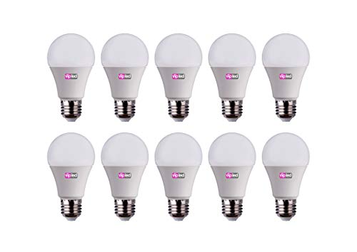 Vip LED Juego de 10 Bombillas LED gota A60, 10W 900 lúmenes, casquillo E27, luz natural 4000 K °