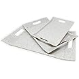 FEDOY Fine Melamine Serving Tray, Set of 3 Villori Series (Multicolorcoloured, White | Small, Medium and Large Size, 3 Tray, Rectangular)