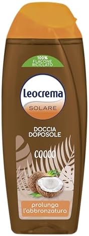 Leocrema, Docciaschiuma Doposole, Prolunga l'Abbronzatura, Idrata, Nutre e Rigenera la Pelle, Arricchito con Estratto di Cocco, 250ml