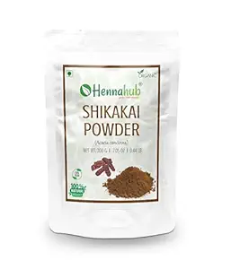HENNAHUB Natural Shikakai Powder for Hair, Natural Organic Herbs, Hair Strengthening, Shine, Conditioning, 200gm
