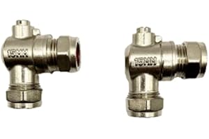 HEP BRINGING YOUR SPACE TO LIFE hep® 15mm Angle Isolating Valve for Tap Connector Flexi Pipes Elbow Ball o Fix Isolation Valves for Toilet, Basin Pack of 2