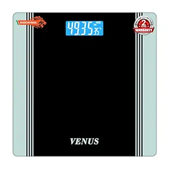 Venus (India) Electronic Digital Personal Bathroom Health Body Weight Weighing Scales for Human Body (Battery Included, Silver)