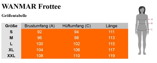 Dreiviertellanger gestreifter Frottee-Bademantel - 2