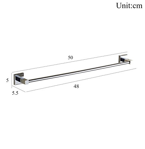Aothpher Wand montiert Badezimmer Küche Single Handtuchhalter Handtuchstange, chrom-Finish, Kupfer, chrome, 50cm/15inch - 6