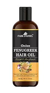 Park Daniel Premium Onion Fenugreek Hair Oil Enriched With Vitamin E - For Hair Growth & Shine (100 ml)