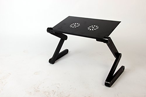 Colorfulword Einstellbare Frühstück Tablett Belüftete Laptop Tabelle Notebook Laptoptisch Laptop Ständer Tisch - Aluminium - Ausklappbare Ebenen