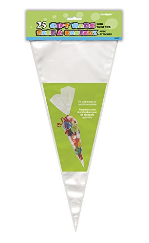 Partyrama - 25 x Cellophan Kegel Beutel Mit Geschenktüten Mit Bändern