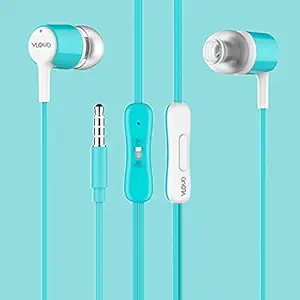 Vloud in-Ear Wired Subwoofer Earphones Headphones with Mic, Compatible to All Devices, Color Green