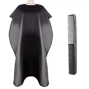 Easy4U Professional Hair Styling Cape for Adults, Waterproof Hairdresser Cape, Salon Barber Cape, Black Hair Cutting Cape with Adjustable Neck Closure - 50