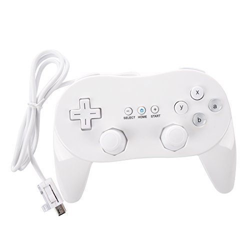 SODIAL R  Mando Controlador para Nintendo Wii Clasico Juego Cable Consola Blanco