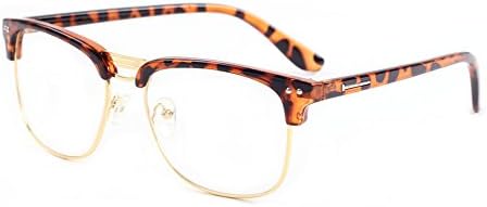 Outray Vintage Classic Half Frame Semi-Rimless Retro Clear Lens Glasses