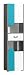 Produktbild Jugendzimmer - Schrank Klemens 03, Farbe: Blau / Weiß / Grau - Abmessungen: 190 x 50 x 38 cm (H x B x T)