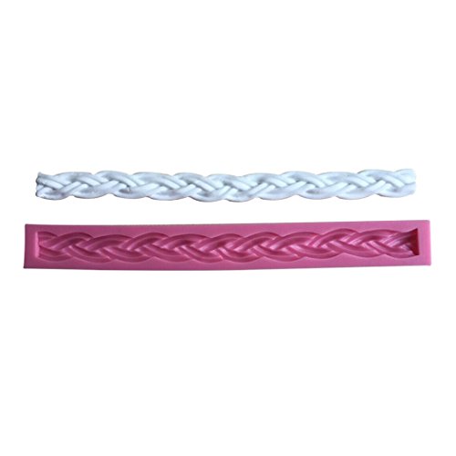 Karen Baking 2Pcs/Set Twist Seil Silikon-verzierender Schokoladen-Kuchen-Form-Fondant-backendes Werkzeug-Rosa - 8