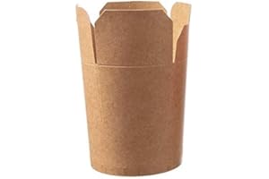 DeinPack Boîte à pâtes Take Away Asia-Box to Go Box Bio Emballage Nouilles I Boîte en carton Bio Food Box intérieur PLA compostable I 50 boîtes à pâtes en carton marron 710 ml