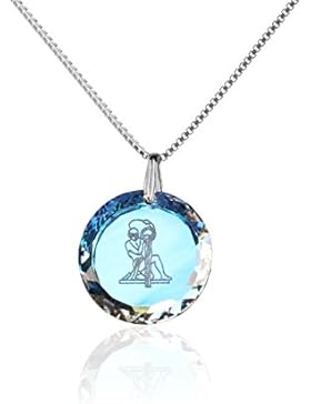 Kinderkette Silberkette Halskette 925 Silber Sternzeichen Tierkreiszeichen hergestellt mit Swarovski®Kristall