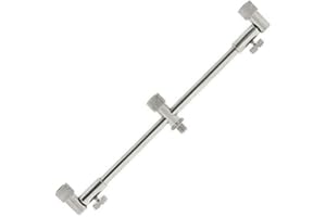 NGT New Carp Fishing Tackle Stainless Steel, Adjustable 25-40cm, 3 Fixed Rod Buzz Bar MTL