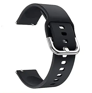 Liddu Wristband Band Strap Belt with Metal Buckle for Noise Color Fit Pro 2 Smart Watch (Black)