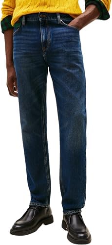 Tommy Hilfiger Uomo Jeans Regular Mercer Bear Straight Fit, Blu (Bear Dark Blue), 36W/34L