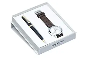 Sheaffer 346 Prelude Ballpoint Pen ? Black with 22K Gold Plated Trim and Clay Wrist Watch Combination