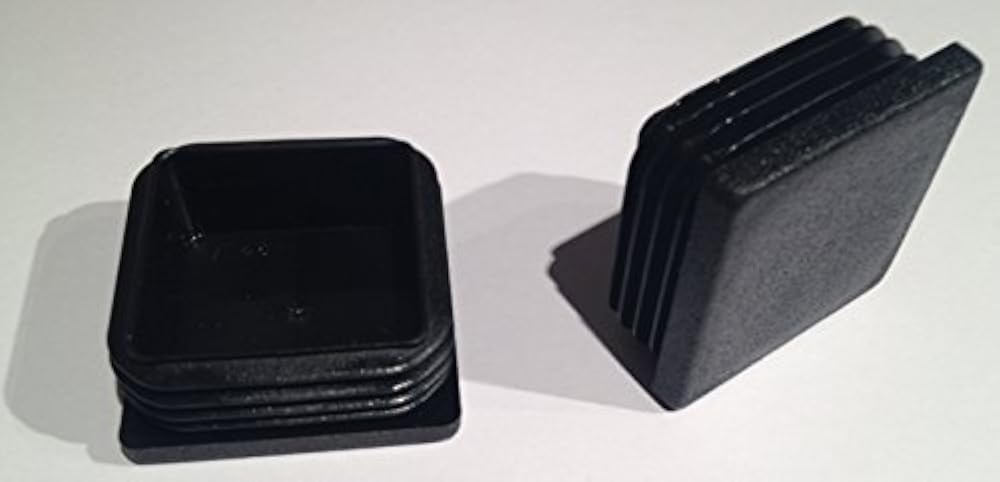 ( 30 Stück ) 40x40 mm (Aussen, WS: 1, 5 - 2, 5) Rohrstopfen / Stuhlstopfen / Gleiter / Kappe / Lamellenstopfen / SCHWARZ